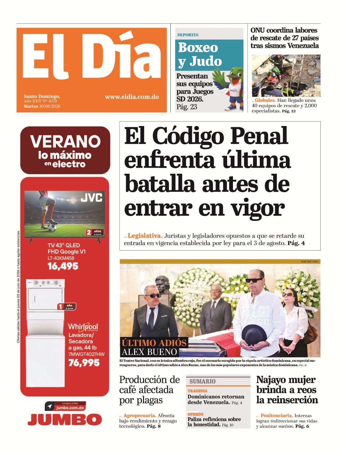 Edición impresa 30 de junio 2026