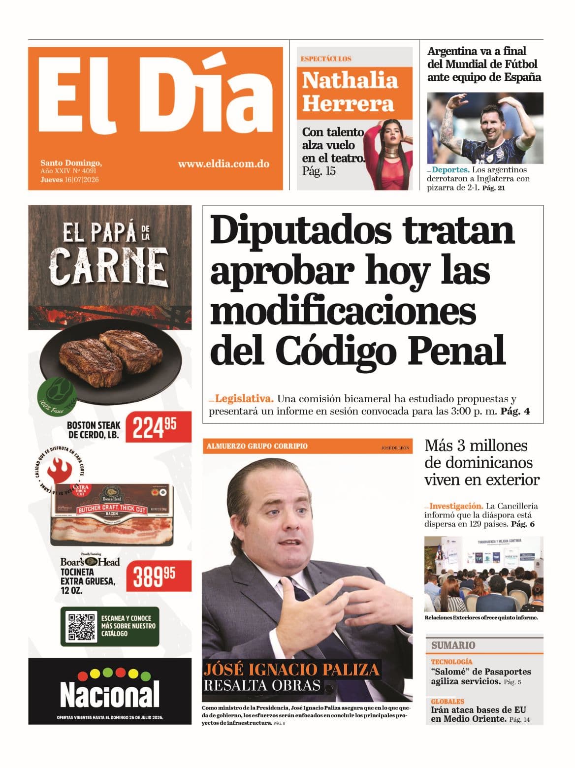 Edición impresa 16 de julio 2026