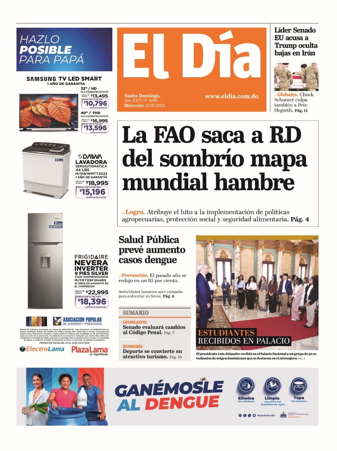 Edición impresa 22 de julio 2026