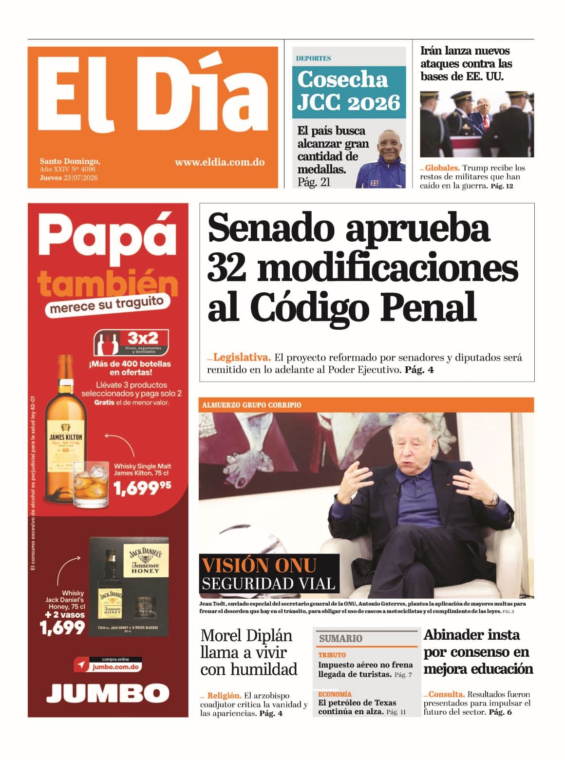 Edición impresa 23 de julio 2026