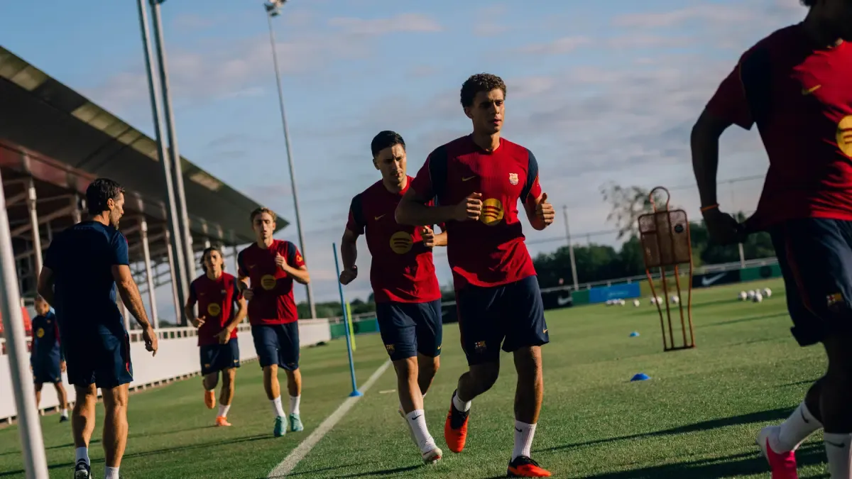 Primer entrenamiento de pretemporada del Barça en tierras inglesas
