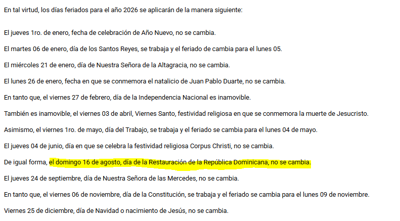 ¿Por qué el feriado del 16 de agosto no pasa al lunes 17? Aquí te lo explicamos