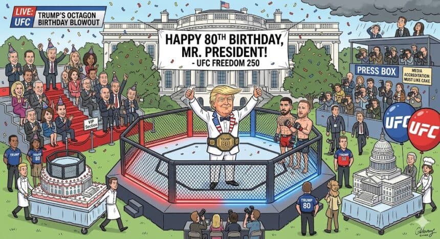 Trump celebra su cumpleaños 80 con evento tipo UFC en la Casa Blanca