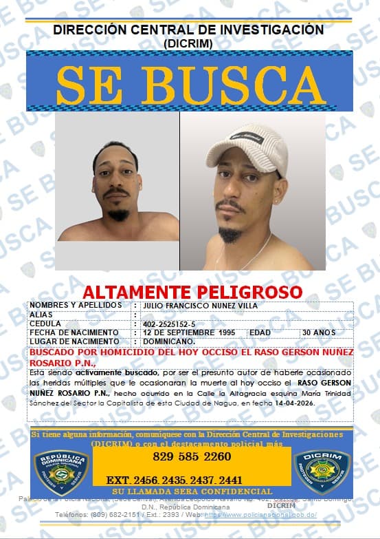 Policía activa búsqueda de hombre señalado como autor de la muerte de raso policial en banca de apuestas de Nagua