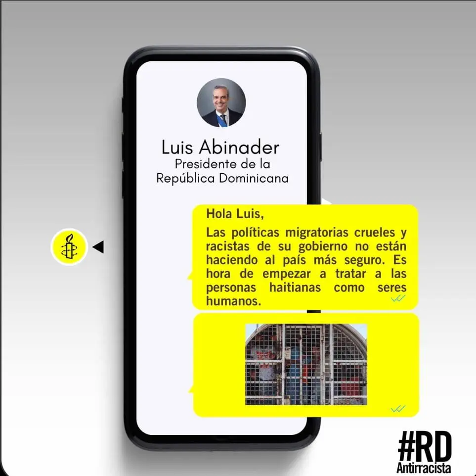Amnistía Internacional reactiva campaña "#RDAntirracista" contra las políticas migratorias dominicanas