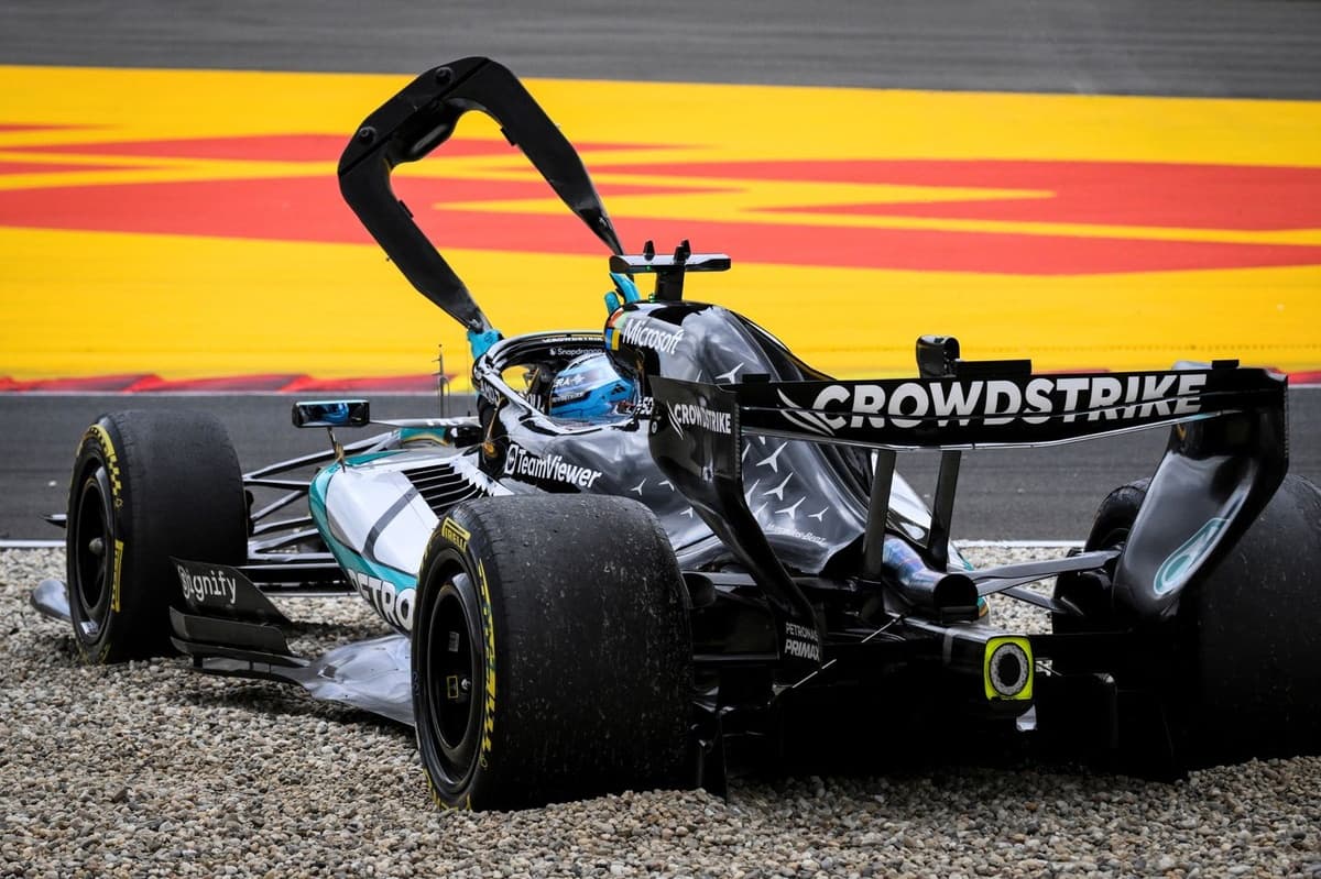 En la salida de Spa, el motor de Russell redujo la potencia y perdió más de 15 km/h