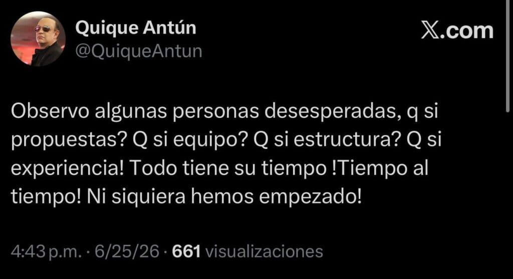 Quique Antún pide paciencia ante cuestionamientos sobre el PRSC: «Ni siquiera hemos empezado»