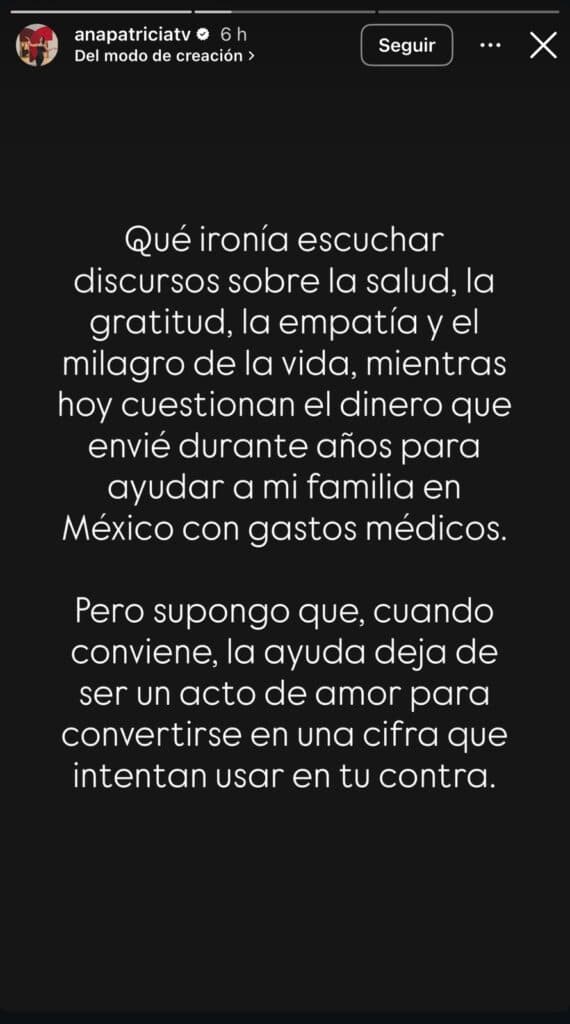 El mensaje de Ana Patricia que aseguran es una indirecta a su ex cuñada Karla Martínez