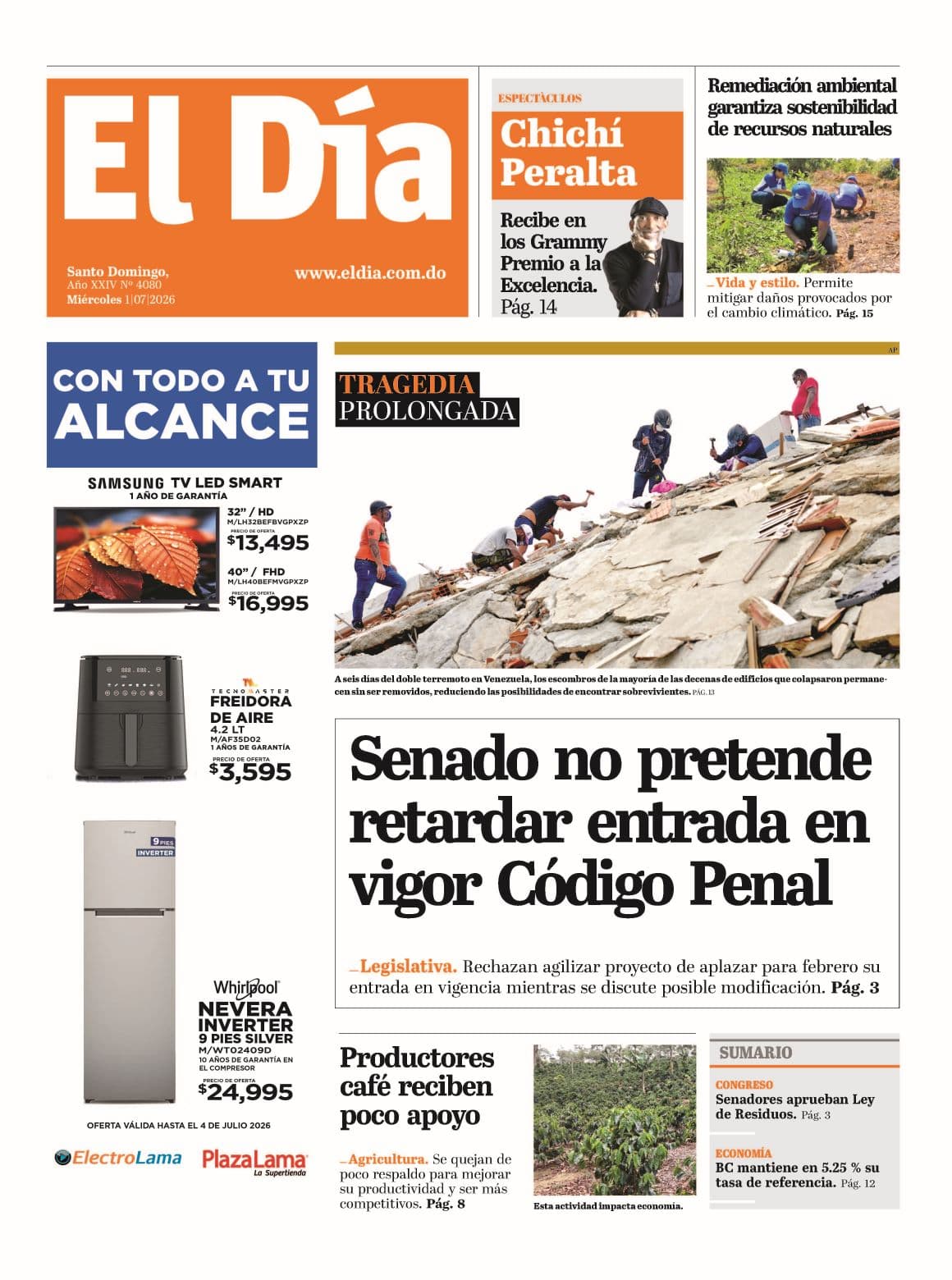 Edición impresa 1 de julio 2026