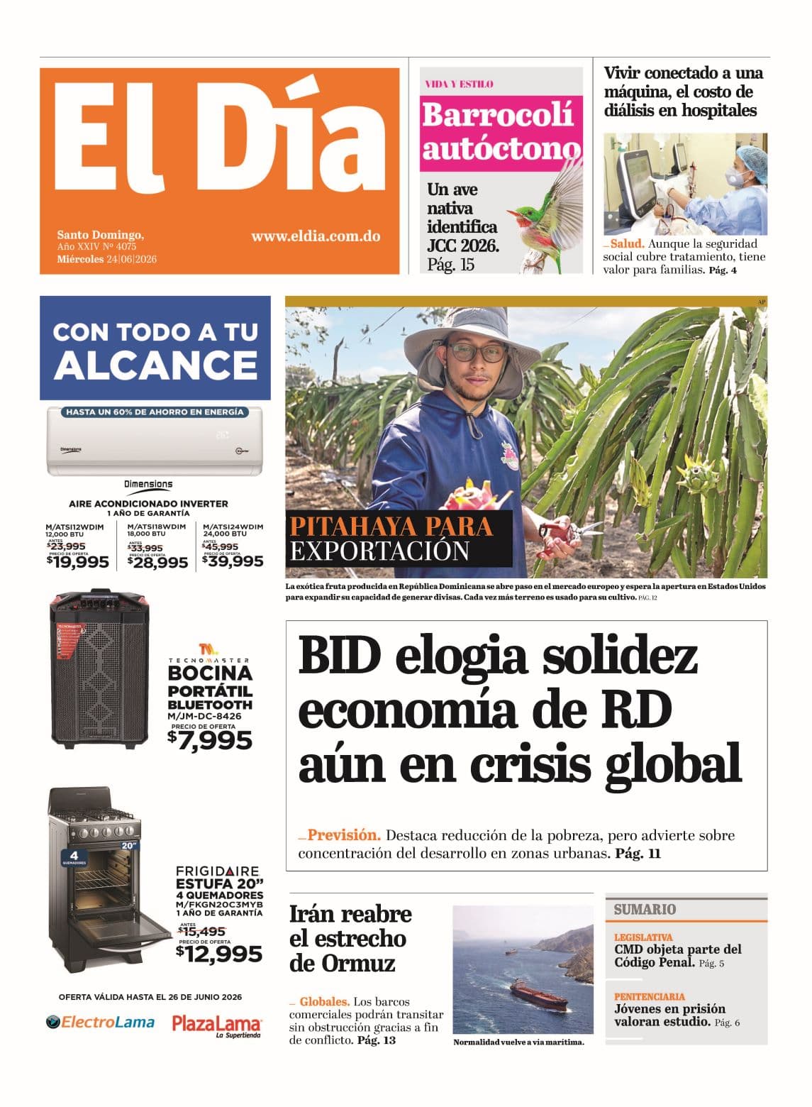 Edición impresa 24 de junio 2026
