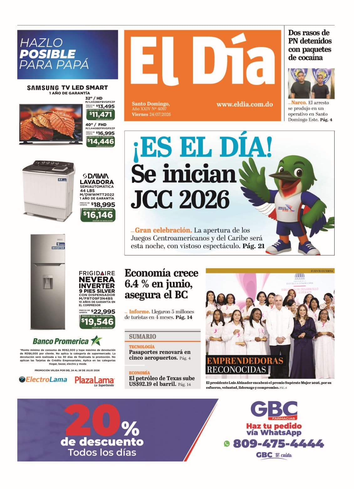 Edición impresa 24 de julio 2026
