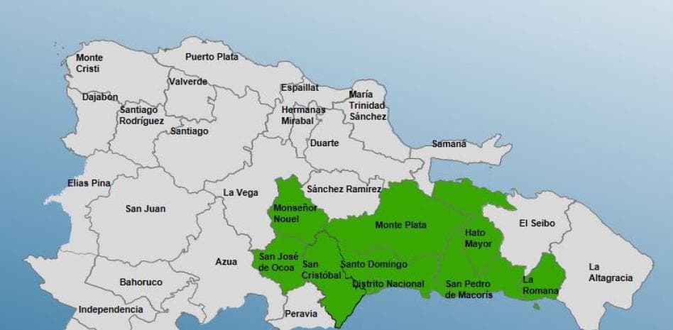 COE emite alerta verde para el Gran Santo Domingo y otras provincias por onda tropical