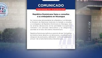 RD llama a consultas a su embajadora en Nicaragua tras anuncio de Ortega de que eliminará las elecciones